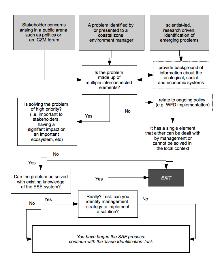 Flow diagram to decide if a SAF application is necessary